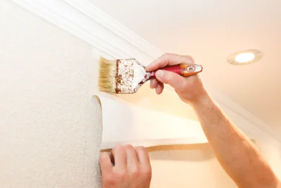 Pose de papier peint à Charchilla — revêtements muraux et toiles de verre
